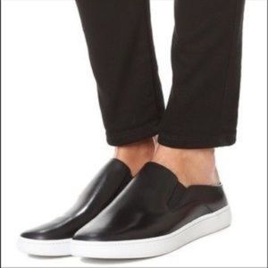 Vince Black Leather Verrell Slip On Sneakers